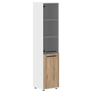 Шкаф высокий EDIS EHCS 42.2, дуб денвер светлый/черный/белый, 426х430х1967 мм