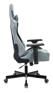 Игровое кресло БЮРОКРАТ VIKING 7 KNIGHT, ткань/экокожа, синий/голубой