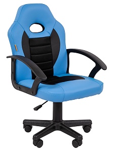 Детское компьютерное кресло CHAIRMAN KIDS 111, экокожа, голубой/черный