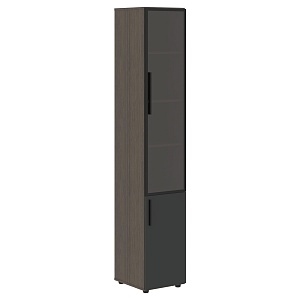 Шкаф комбинированный высокий VELION VHCS 40.2(R), яшма черный/дуб сильвер, 400х450х2253 мм