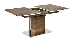 Стол обеденный RADCLIFFE раскладной 120(150)x80, коричневый/стекло