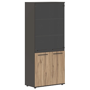 Шкаф высокий EDIS EHCS 85.2, дуб денвер светлый/мокко/мокко, 852х430х1967 мм