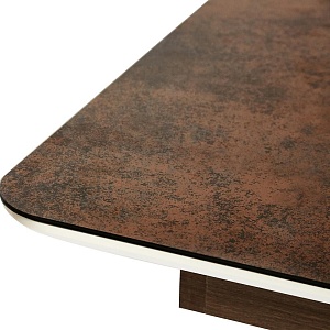 Стол обеденный RADCLIFFE раскладной 120(150)x80, коричневый/стекло