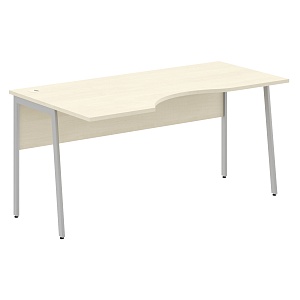 Стол эргономичный IMAGO PLUS СА-1P(L), левый, клен/алюминий, 1600х900х755 мм